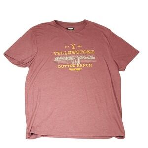 Wrangler Yellowstone Dutton Ranch Shirt Mens XL Red Graphic Tee Western TV Show